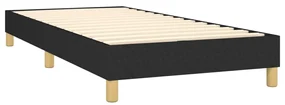 Letto a molle con materasso e led nero 80x200 cm in tessuto
