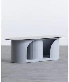 Tavolino da Caffé Ovale in Vetro e Metallo (115x55 cm) - The Masie