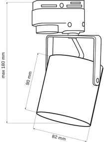 Faretto per sistema a binario MINOR 1xGU10/10W/230V nero