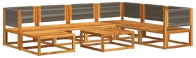 Set divano da giardino 8pz con cuscini legno massello di acacia