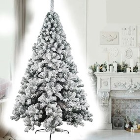 Trade Shop - Albero Di Natale Innevato 210cm Nataluna Super Folto Effetto Neve Modello Aspen
