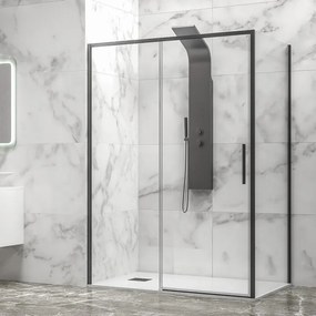 Kamalu - Box doccia 80x120 colore nero vetro 6mm altezza 200h | KLA-4000N