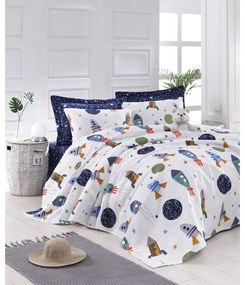 Copriletto per bambini bianco in cotone 140x200 cm Spacex – Mijolnir