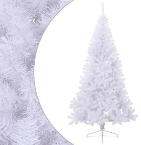 Albero di Natale Artificiale Metà con Supporto Bianco in PVC, 180cm