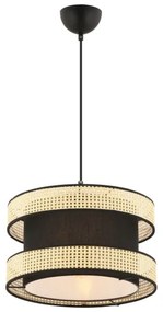 Lampadario a sospensione con cavo HALO 1xE27/60W/230V nero/beige