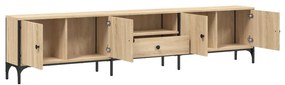 Mobile tv cassetto rovere sonoma 200x25x44 cm legno multistrato