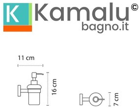 Kamalu - dispenser bagno in vetro e abs bianco installazione a muro | nico-b