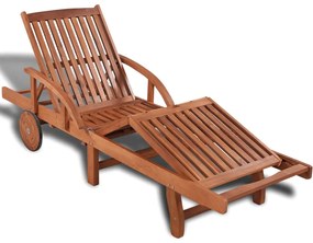 Lettino Prendisole İn Legno Massello Di Acacia /