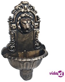 vidaXL Fontana a Muro Design a Testa di Leone Bronzo