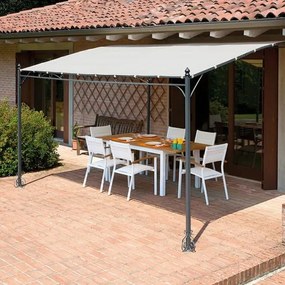 Pergola addossata Garden in ferro struttura grigio antracite L 400 x P 300 x H 251 cm