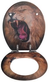 Sedile per wc con immagine 3D e chiusura facilitata , 44,5 x 38 cm Lion - Wenko