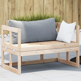 Panca divano giardino estensibile in legno massello di pino