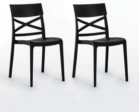 Sedia da giardino London Cross NEW GARDEN antracite, set da 2 pezzi