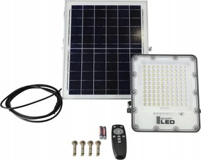 Proiettore solare dimmerabile a LED/100W/3,2V 5000K 10500 mAh IP65 nero + telecomando