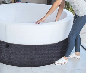 Vasca Idromassaggio da Esterno Semirigida Riscaldata 4 Posti Ø156x70 cm NetSpa Vita Nera...