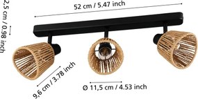 Eglo 44131 - Faretto KEELBY 3xE14/10W/230V nero/beige