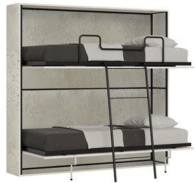 Letto a scomparsa doppio orizzontale Kando con materassi, Cashmere / Non incluso