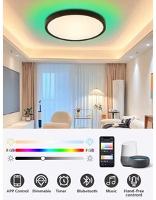 Immax NEO 07166-B40-LED RGBCCT Lampada dimmerabile 50W/230V Wi-Fi Tuya black+TC