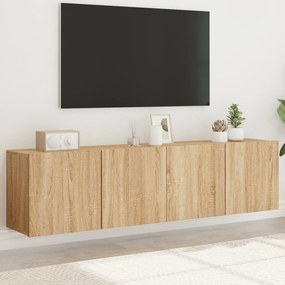 Mobili tv a parete 2pz rovere sonoma 80x30x41 cm