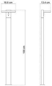 Paletto da giardino Solare Nero 100cm con Sensore di Mov. e Picchetto Colore Bianco Naturale 4.000K