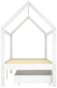 Giroletto bambini con cassetti bianco pino massello 90x200 cm