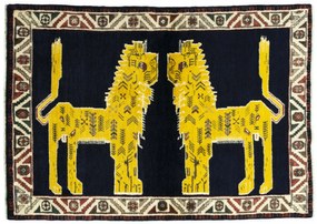 Gabbeh Tappeto 110 x 150 Blu (Iran) Annodato A Mano