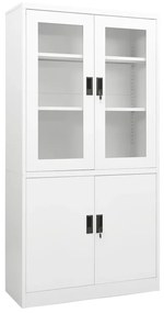 Armadio Per Ufficio Bianco 90x40x180 Cm İn Acciaio /