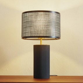 Lampada da tavolo Sorscha Lindby, Nero, Soggiorno / Sala da pranzo, Vetro, Moderno, Lampada da tavolo