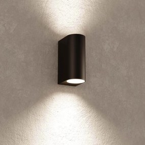 Applique da Esterno Bidirezione IP65 GU10 Stondata - Nera
