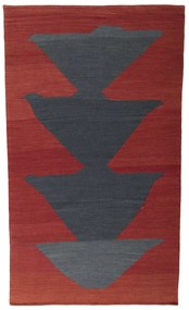 Kilim Tappeto 130 x 220 Rosso (Iran) Tessuto A Mano