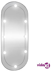 vidaXL Specchio da Parete con Luci LED 40x90 cm Vetro Ovale