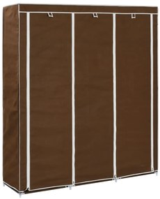 Armadio Con Scomparti E Aste Marrone 150x45x175 Cm İn Tessuto /