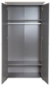 Armadio per bambini color antracite/di colore naturale con effetto rovere 50x190x96 cm Anna – Roba