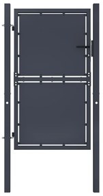 Cancello Per Giardino İn Acciaio 100x150 Cm Antracite /