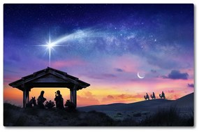 Tagliere in vetro Gesù Natale stabile 60x52 cm