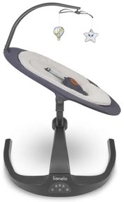 Lionelo - Altalena per bambini RINA con melodia, 4xAA, grigio cemento + telecomando