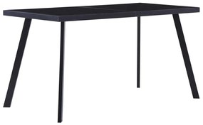Tavolo Da Pranzo Nero 140x70x75 Cm İn Vetro Temperato /