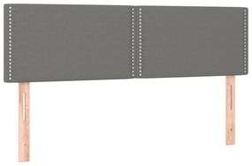 Testiera a led grigio scuro 144x5x78/88 cm in tessuto