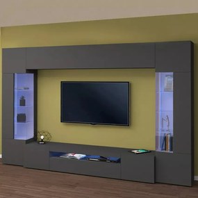 Parete Attrezzata New Egypt – Antracite Opaco, 100% Made in Italy