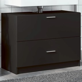 Mobile Lavabo Nero 78x37x59 Cm İn Truciolare /