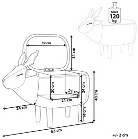 Pouf in tessuto azzurro REINDEER Beliani