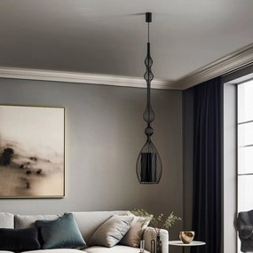 Nowodvorski Lighting Lampada a sospensione Abi L in versione lunga, nera