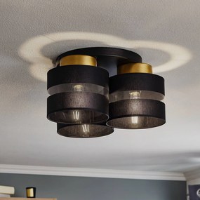 Luminex Plafoniera Hara in nero/oro, 3 luci