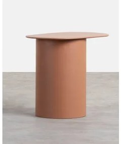 Tavolino Ausiliario Ovale in Metallo (50,7x30,5 cm) Radi Marrone - The Masie