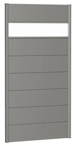 Frangivista in acciaio BIOHORT con vetro, grigio quarzo metallizzato 96 x 182 cm, spessore 44 mm