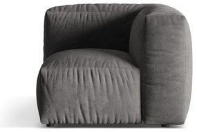 Parte divano componibile grigio (con composizione variabile) con rivestimento in velluto Martina – Micadoni