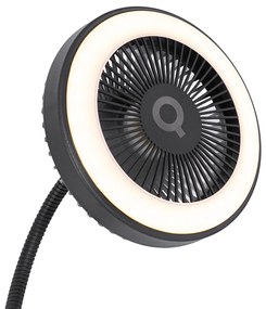 Ventilatore da tavolo nero con LED 2700K - Dores