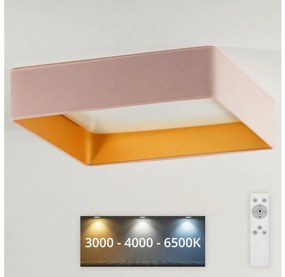 Brilagi - Lampada LED dimmerabile VELVET SQUARE LED/24W/230V + telecomando rosa