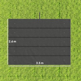 Telo di Ricambio per Pergola da Giardino 350x260 cm in Poliestere Grigio Scuro...