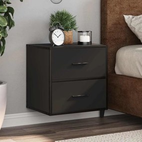 Comodini A Muro 2 Pz Nero 40x31x39,5 Cm /